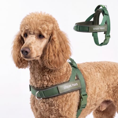 Image of Spark Paws No Pull Front Clip Dog Harness - Easy On, Padded and Lightweight | Two Clips, On in Seconds, Chest Bearing, Australian Style, No Throat Pressure, for Small Medium and Large Breeds