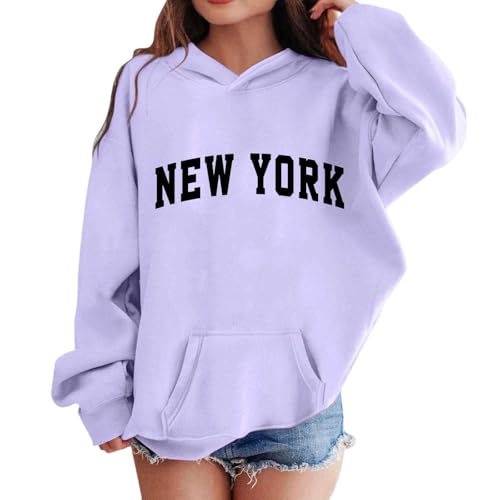 Sweat-shirt fille sans cordon violet fini les risques à l'école