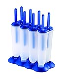 Tovolo Twin Popsicle Mold with Sticks 4 Pack Reusable Ice Pop Molds for Homemade Flavored Popsicles Treats Frozen Snacks, Silicone Popsicle Maker with Stand for the Freezer BPA Free Dishwasher Safe
