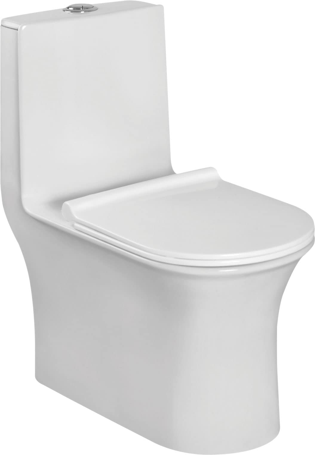 Hindware Italian Collection One-piece Fabio Floor Mount Western Commode for Bathroom | Made of Ceramic | Syphonic Flushing | Vortex | Rimless | Soft Close | Star White | Oval Shape | Floor Mount Ewc-image-29
