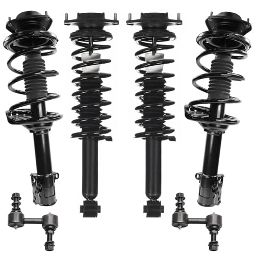 Image of Detroit Axle - 6pc Struts Kit for 2010-2012 Subaru Outback 4 Front Rear Struts with Coil Spring Assembly 2 Front Sway Bar Links 2011 Replacement Suspension Kit