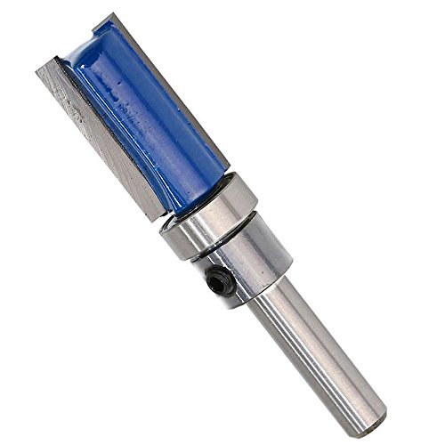 Helovmine 1/4 Inch Shank 1/2 Bit Top Bearing Woodworking Flush Trim Pattern Template Router Bit Set Wood Top Bearing Milling Tool #TOP2
