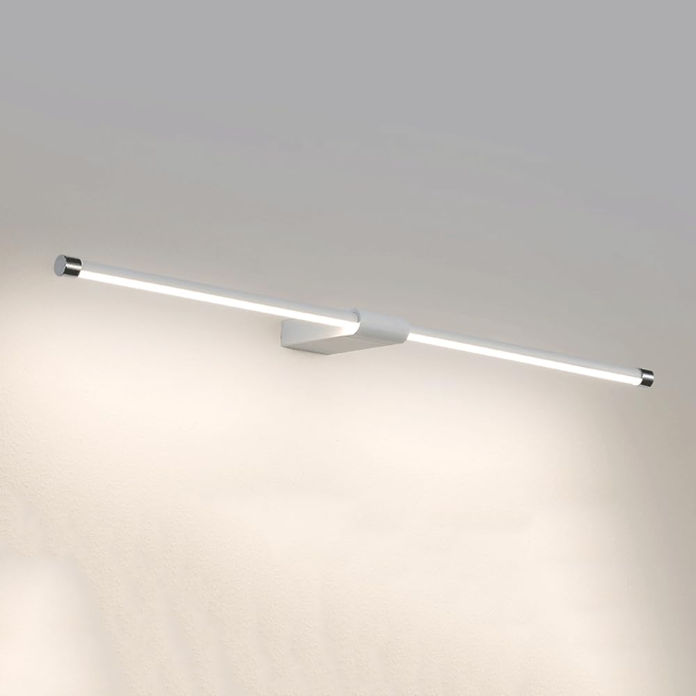 Applique murale LED blanche naturelle 4000K linéaire en métal moderne pour miroir de salle de bain
