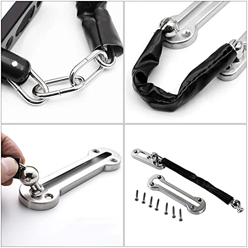 Edelstahl Türkette Tür Lock Kette Sicherheitskette Kettenschloss Anti-Diebstahl-Schnalle Sicherheitstürkette Türkettenschloss mit Schrauben für Hotel Familie Innentüren Türen Fenster 2 Stück