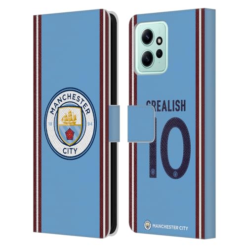Head Case Designs Officially Licensed Manchester City Man City FC Jack Grealish 2022/23 Players Home Kit Leather Book Wallet Case Cover Compatible with Xiaomi Redmi 12
