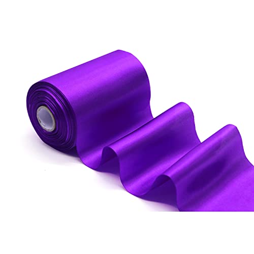 YYCRAFT 8 Inch Wide Satin Ribbon Satin Fabric Spool for Grand Opening Cutting Ceremony Wedding Birthday Party Decoration Gift Craft (22 Yards,Purple)