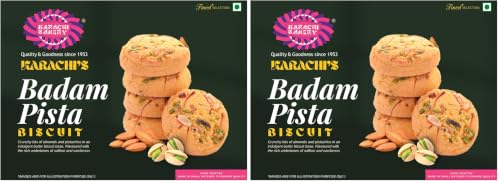 Image of Karachi Bakery Badam Pista Biscuits, 400g (Pack of 2)