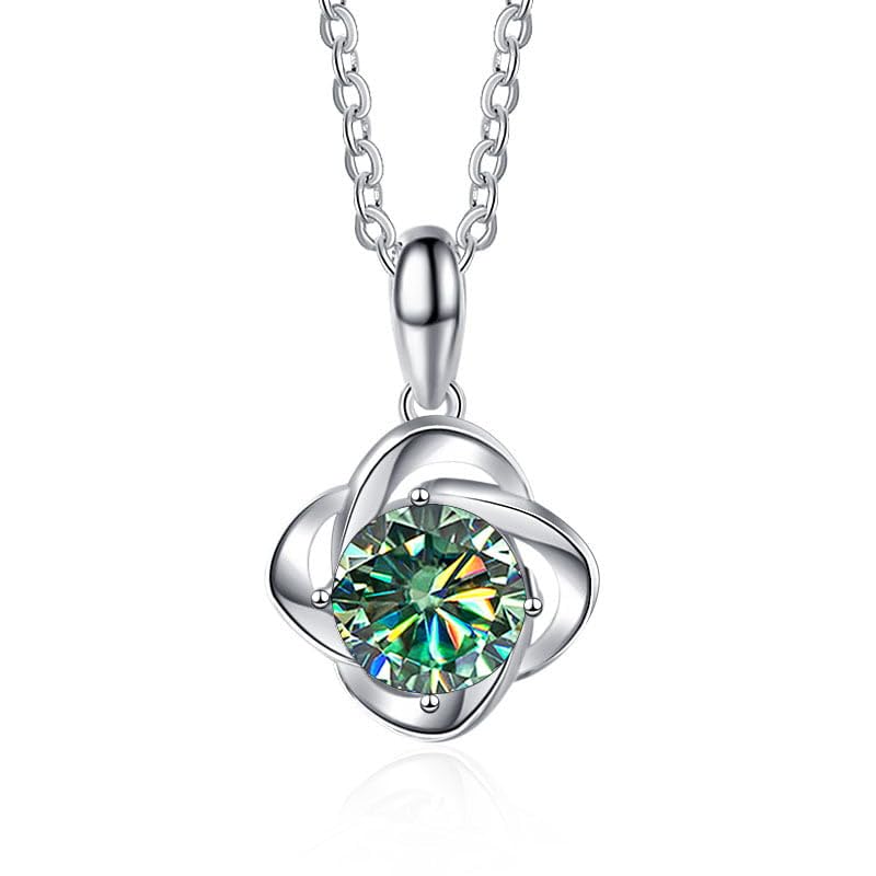 Collier moissanite 1ct avec pendentif diamant coloré le cadeau idéal pour maman et jeunes filles