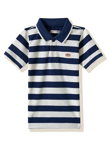 Image of Amazon Brand - Symbol Boys Cotton Rich Striped Polo Tshirt | Collar Tshirts | Half Sleeves | Regular Fit