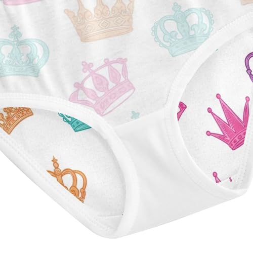 Toddler Girl Briefs, Crowns Pastel Girls Underwear Cotton, 2–8 Years4