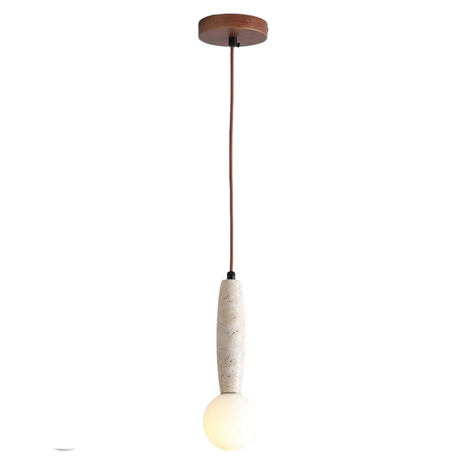 USMJQVZ Natural Stone Wabi Sabi Pendant Light & Chandelier Nordic Yellow Travertine Stone Hanging Lamp for Japanese Bedroom, Kitchen Island & Bedside