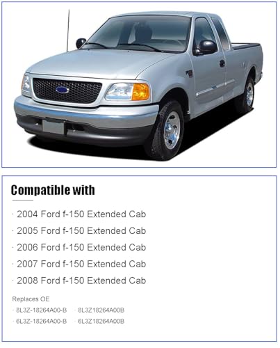Image of Right Passenger Side Rear Door Upper and Lower Latch & Cable, Compatible with 2004-2008 Ford F-150 Extended Cab, Replaces 8L3Z-18264A00-B, 6L3Z-18264A00-B