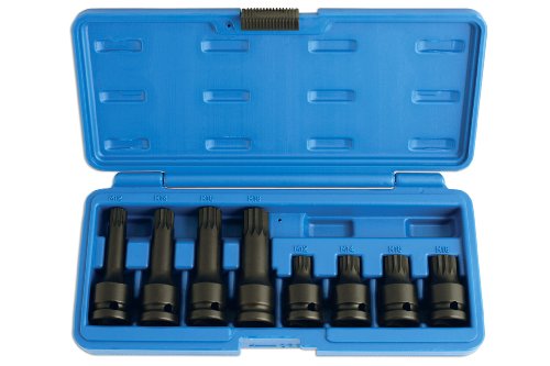Laser 5273 Impact Tamperproof Spline Socket Bit Set 1/2" D 8Pc