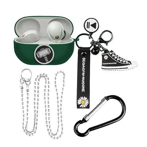 For WF-1000XM5 用の ケース カバー シリコン 傷防止 落下防止 耐衝撃 装着充電可能 防塵 防水 創造性 かわいい 人気 漫画 保護カバー 充電便利 全面保護 保護カバー イヤホンケース キーチェーン付き WF-1000XM5 対応 (A2