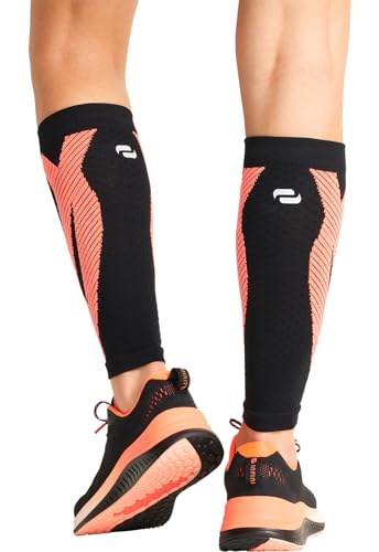 Image of Infinity Leg Calf Compression Sleeve Socks 10-15 mmHg With Moisture Wicking Technology for Men or Women (Unisex) - ELECTRIC