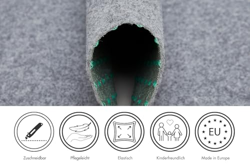 andiamo Kunstrasen Outdoor wasserdurchlässig, Rasenteppich wetterfest, Drainage-Noppen, UV-beständig, für Balkon und Garten, Farbe:Grau, Größe:200 x 500 cm