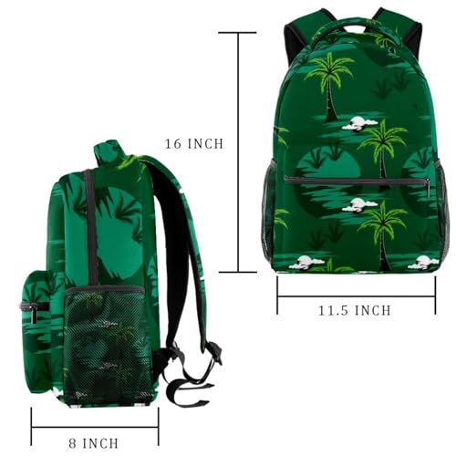 Sac à dos école palmier vert résistant pour protéger les cahiers - 2