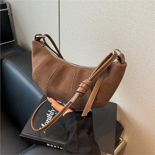 Vent grille door Ladies Messenger bag frosted jiaozi bag(Brown)3