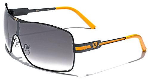 Khan Fashion Men's Square Aviator Style Sunglasses Silver Black Blue Sport Shades