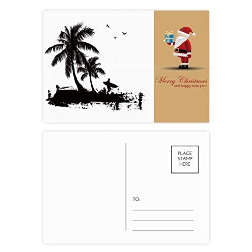 Cartes postales Père Noël et cocotier lot de 20 pour vœux originaux