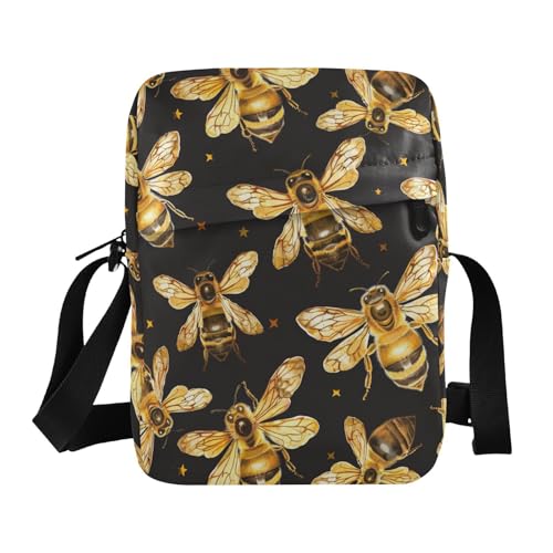 KLL Realistic Bee Yellow mens messenger bag Vegan Leather shoulder bag men Casual Ladies Shoulder Handbags