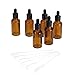 Baugger Botella Cuentagotas | 6Pcs 30Ml Tawny Botellas de Aceite Esencial de Vidrio con Gotero Botella Tarros de Cabeza Redonda Aceite Esencial Tarros con la Pipeta