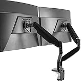 VIVO Premium Aluminum Heavy Duty Dual Monitor Arm for Ultrawide Monitors up to 35 inches and 24 lbs Each, Desk Mount Stand, Pneumatic Height, Max VESA 100x100, Black, STAND-V202Q