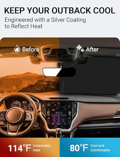 Image of Proadsy 2026 Upgrade Front Windshield Sun Shade Foldable Sunshade Protector Custom Fit 2020-2025 Outback SUV Base Premium Limited Touring Accessories