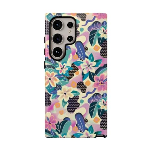 Coque Samsung S24 Ultra anti rayures motif floral coloré brillant durable