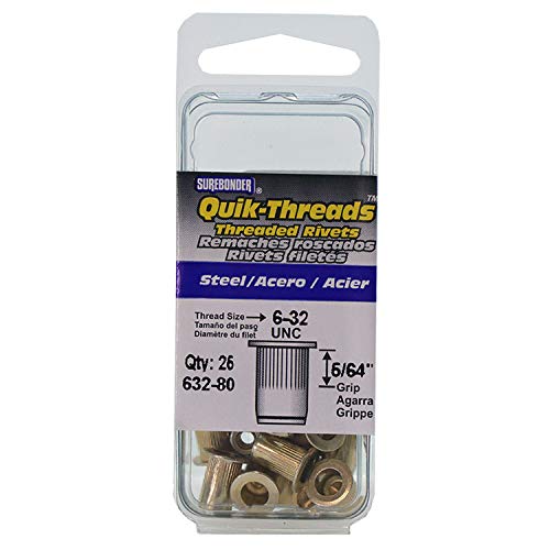 Fpc Surebonder 632-80 6/32 Steel Thread Insert 25 Count