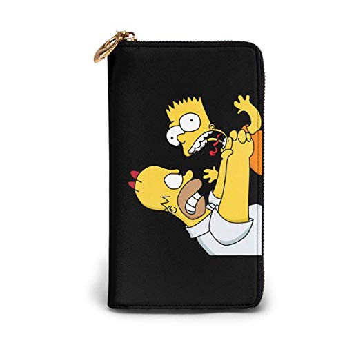 Preisvergleich Produktbild JHGFG Echtes Leder Geldbörsen mit Reißverschluss Geldbörse Reisetasche um Kartenhalter Organizer Clutch Bag Black