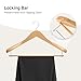 StorageWorks 6 Pack Wooden Hangers, Extra Wide Shoulder Wood Hangers with Locking Bar for Suit, Shirt, Coat, Pants, Natural Color