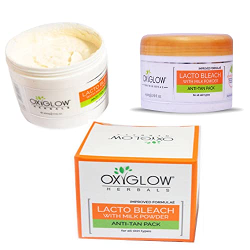 Image of OxyGlow Herbals Lacto Bleach Cream 500g | Enriched with Milk Powder | Removes Tan, Whitens, Hydrates, Lightens & Brightens the Skin | For All Skin Type