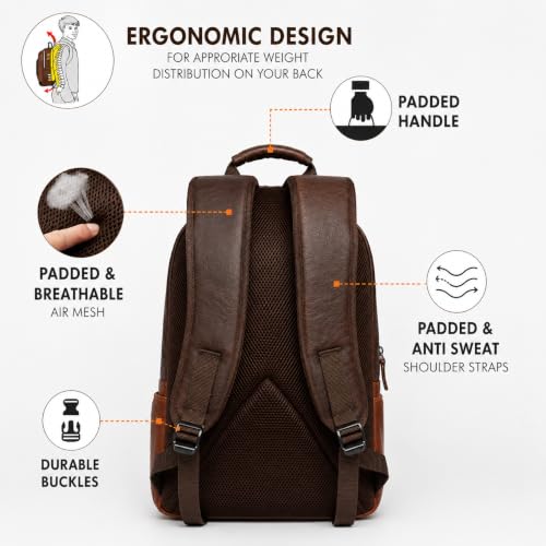 Image of FUR JADEN Anti Theft Number Lock Backpack Bag with 15.6 Inch Laptop Compartment,Organizer Pocket for Men Women Boys Girls (Tan & Brown)
