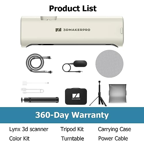 YOOPAI Scanner 3Dmakerpro Lynx 3D, Precisão de 0,1 Mm e Velocidade de Digitalização de 10 Fps, Scann