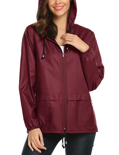 Zeagoo Regenjas voor dames, waterdicht, windjack, regenjas, lichte outdoorjas met verstelbare capuchon - Image 5