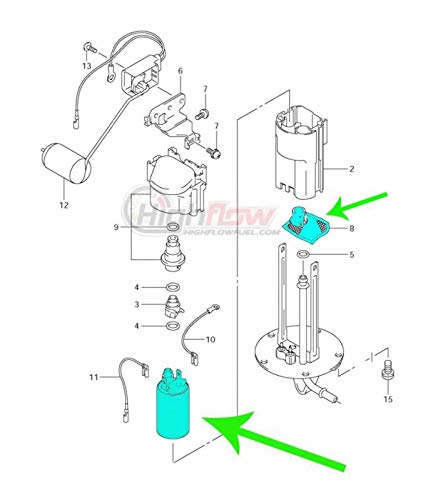 HFP-386-U Kaw Versys 650 1000 (KLE650 Z1000) / Vulcan 900 1700 Classic Nomad Vaquero Voyager / Z650 900 1000 ZR1000 900 ER650 2009-2019 Motorrad Kraftstoffpumpe mit Einbausatz