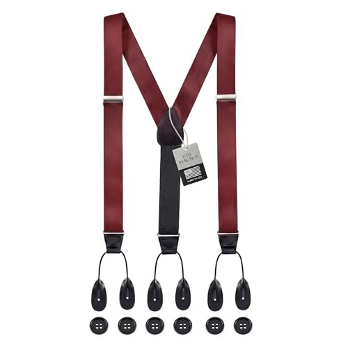 Image of HOLD'EM Tuxedo Suspenders Formal Black 100% Silk Made in USA Button Suspenders for Men Wedding Tux Suspenders for Men
