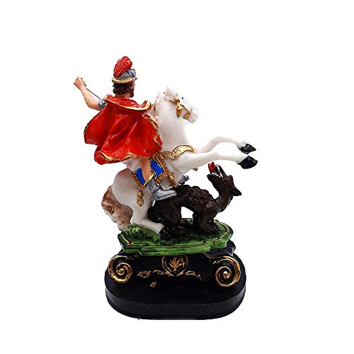 Imagem De São Jorge Escultura Em Resina De 20cm Estatua Ogum