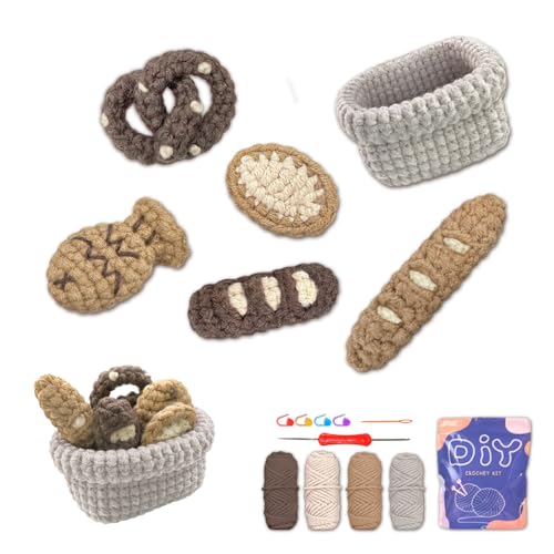 Kit de crochet pour débutants YAMAXIN avec fil pour 6 pains mignons