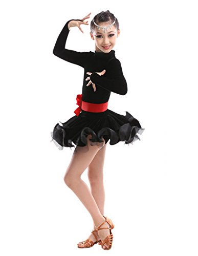 Happy Cherry Kids Girls Leotard Dance Dress Latin Rumba Samba Salsa Dancewear