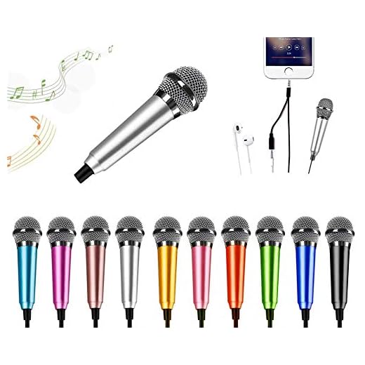Mini Microphone,Portable Vocal Tiny Microphone, Asmr Microphone,Phone Microphone, Mini Karaoke Microphone for Voice Recording Chatting and Singing On iPhone,Android,Laptop Notebook（Silver）