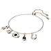 Swarovski Women's Symbolica Evil Eye Charm Bracelet, Blue & White Crystal, Rose-Gold Tone Finish, One size