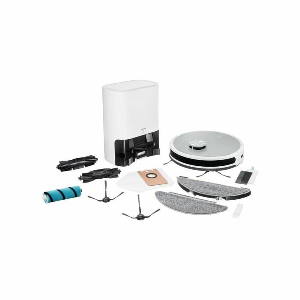 MEDION Saugroboter mit Absaugstation und Wischfunktion X21 SW (Lasernavigation, Starke 3000Pa Saugkraft, 2in1 Roboterstaubsauger, präzise Kartenerstellung, Go & No Go Bereiche, mehrere Etagen)