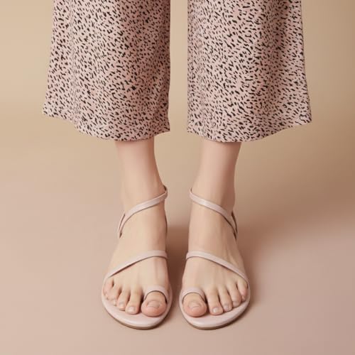 Image of CUSHIONAIRE CHAI Flat Strappy Sandals for Women, Comfortable Dressy Summer Slip-On Sandal with Memory Foam
