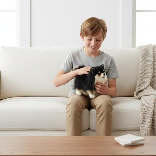 Peluche chien sensation moelleuse jouet compagnon doux Almencla smiling - 4