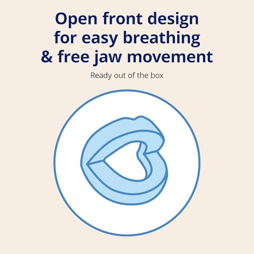 zquiet anti-snoring mouthpiece starter pack with 2 sizes living hinge amp open front design for comfort amp easy breathing blue