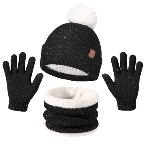Bonnet echarpe gants enfant fini les courants d'air avec le tour de cou doublé