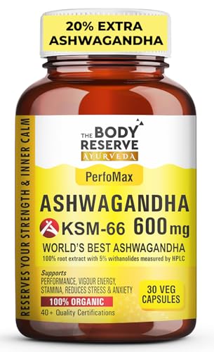Image of The Body Reserve Ashwagandha KSM66-30 Capsules Ashwagandha KSM 66 for men & Women Supports Stress Management & Muscle Recovery