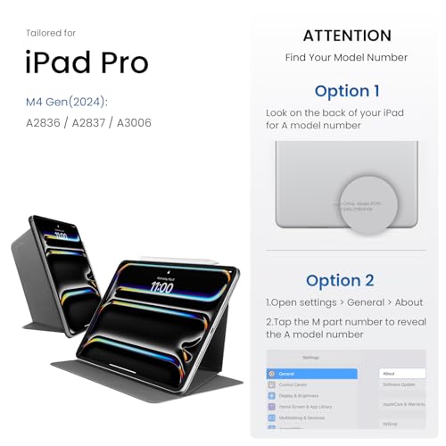 tomtoc iPad Pro Detachable Folio Case for 2024 11 Inch iPad Pro M4, Separable Slim Protective Panel & 4-Modes with Ultra-Light Fiberglass Material, Support Apple Pencil Pro & Auto Wake/Sleep by tomtoc - Used condition - Image 2